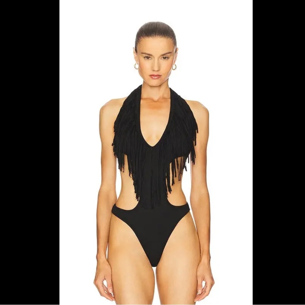 Revolve Niihai fringe black swimsuit S